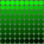 a-series-of-135-green-dots-slowly-transition-from-bright-green-to-black